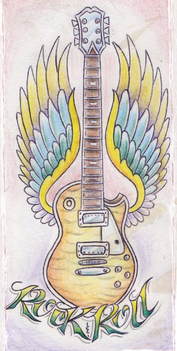guitar with wings artwork by Robert Ellison